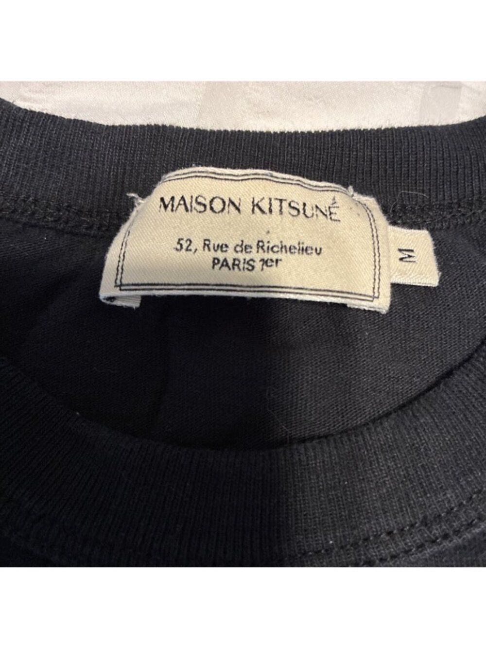 Maison Kitsune Authentic Black Fox Head Short Sleeve Crew Neck T Shirt Medium - Picture 8 of 12